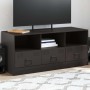Mueble para TV de acero negro 99x39x44 cm