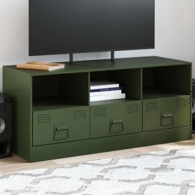 Mueble de TV de acero verde oliva 99x39x44 cm Mueble de TV de acero verde oliva 99x39x44 cm