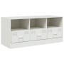 Mueble para TV de acero blanco 99x39x44 cm
