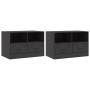 Muebles para TV 2 unidades acero negro 67x39x44 cm