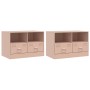 Muebles para TV 2 unidades acero rosa 67x39x44 cm