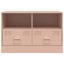 Muebles para TV 2 unidades acero rosa 67x39x44 cm