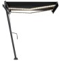 Toldo manual retráctil con LED antracita 300x250 cm