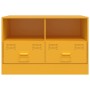 Muebles para TV 2 unidades acero amarillo mostaza 67x39x44 cm