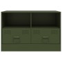 Mueble para TV de acero verde oliva 67x39x44 cm