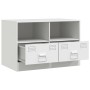 Mueble para TV de acero blanco 67x39x44 cm