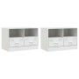 Muebles para TV 2 unidades acero blanco 67x39x44 cm