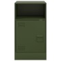 Mesita de noche acero verde oliva 34,5x39x62 cm