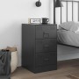 Mesita de noche acero negra 34,5x39x62 cm en Mesitas de noche | Comprar online en Foro24