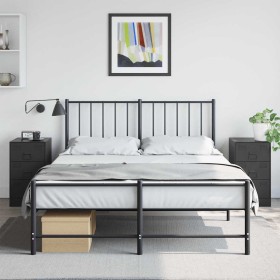 Mesitas de noche 2 unidades acero negro 34,5x39x62 cm Mesitas de noche 2 unidades acero negro 34,5x39x62 cm