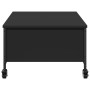 Mesa de centro con ruedas madera ingeniería negro 91x55x34 cm