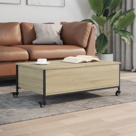 Mesa de centro con ruedas madera ingeniería Sonoma 91x55x34 cm en Mesas de centro | Comprar online en Foro24