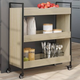 Carrito de cocina madera de ingeniería roble Sonoma 70x30x82 cm Carrito de cocina madera de ingeniería roble Sonoma 70x30x82 cm