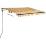 Toldo manual retráctil con LED amarillo y blanco 350x250 cm