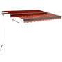 Toldo retráctil manual con LED naranja y marrón 350x250 cm