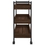 Carrito de cocina madera de ingeniería marrón roble 50x30x70 cm