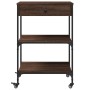 Carrito de cocina madera ingeniería marrón roble 60x48x89,5 cm