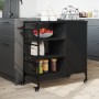 Carrito de cocina madera de ingeniería negro 87,5x38,5x84,5 cm
