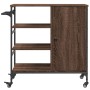 Carrito de cocina de madera marrón roble 87,5x38,5x84,5 cm