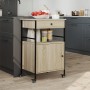 Carrito de cocina madera ingeniería roble Sonoma 56x43x89,5 cm en Carros de cocina y comedor | Comprar online en Foro24