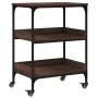 Carrito de cocina madera ingeniería marrón roble 60x41x80,5 cm