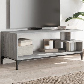 Mueble de TV madera de ingeniería y acero roble 102x40x41 cm en Muebles TV | Comprar online en Foro24