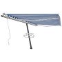 Toldo de pie retráctil manual azul y blanco 400x300 cm en Toldos | Comprar online en Foro24