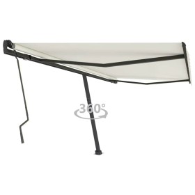Toldo de pie retráctil manual crema 400x300 cm