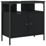 Armario para lavabo de baño madera ingeniería negro 60x30x60 cm