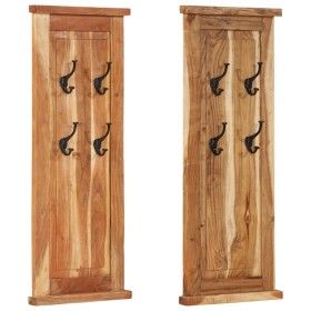 Percheros 2 unidades madera maciza de acacia 38x100 cm de vidaXL, Percheros para sombreros y abrigos - Ref: Foro24-337854, Pr...