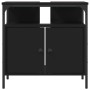 Armario para lavabo de baño madera ingeniería negro 60x30x60 cm