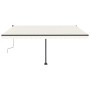 Toldo de pie retráctil manual crema 400x300 cm