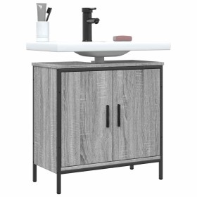 Armario lavabo baño madera ingeniería gris Sonoma 60x30x60 cm Armario lavabo baño madera ingeniería gris Sonoma 60x30x60 cm