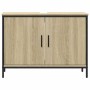 Armario lavabo baño madera ingeniería roble Sonoma 80x30x60 cm