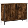 Armario lavabo baño madera ingeniería roble ahumado 80x30x60 cm