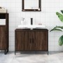 Armario lavabo baño madera ingeniería roble marrón 80x30x60 cm