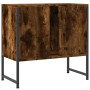 Armario lavabo baño madera ingeniería roble ahumado 60x33x60 cm