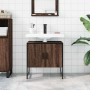 Armario lavabo baño madera ingeniería roble marrón 60x33x60 cm