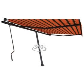 Toldo de pie retráctil manual naranja y marrón 400x300 cm Toldo de pie retráctil manual naranja y marrón 400x300 cm