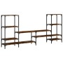Mueble de TV madera ingeniería roble ahumado 206,5x28,5x95 cm