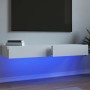 Muebles de TV con luces LED 2 unidades blanco 60x35x15,5 cm