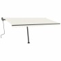 Toldo manual retráctil con LED crema 400x300 cm
