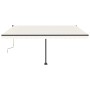 Toldo manual retráctil con LED crema 400x300 cm