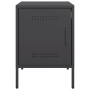 Mesita de noche acero negro 36x39x50,5 cm