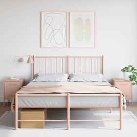 Mesitas de noche 2 unidades acero rosa 36x39x50,5 cm Mesitas de noche 2 unidades acero rosa 36x39x50,5 cm