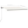 Toldo manual retráctil con LED crema 400x300 cm
