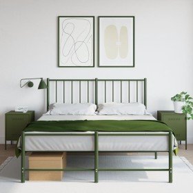 Mesitas de noche 2 unidades acero verde oliva 36x39x50,5 cm en Mesitas de noche | Comprar online en Foro24