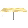 Toldo manual retráctil con LED amarillo y blanco 400x300 cm