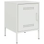 Mesitas de noche 2 unidades acero blanco 36x39x50,5 cm