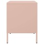 Mesita de noche de acero rosa 36x39x50,5 cm